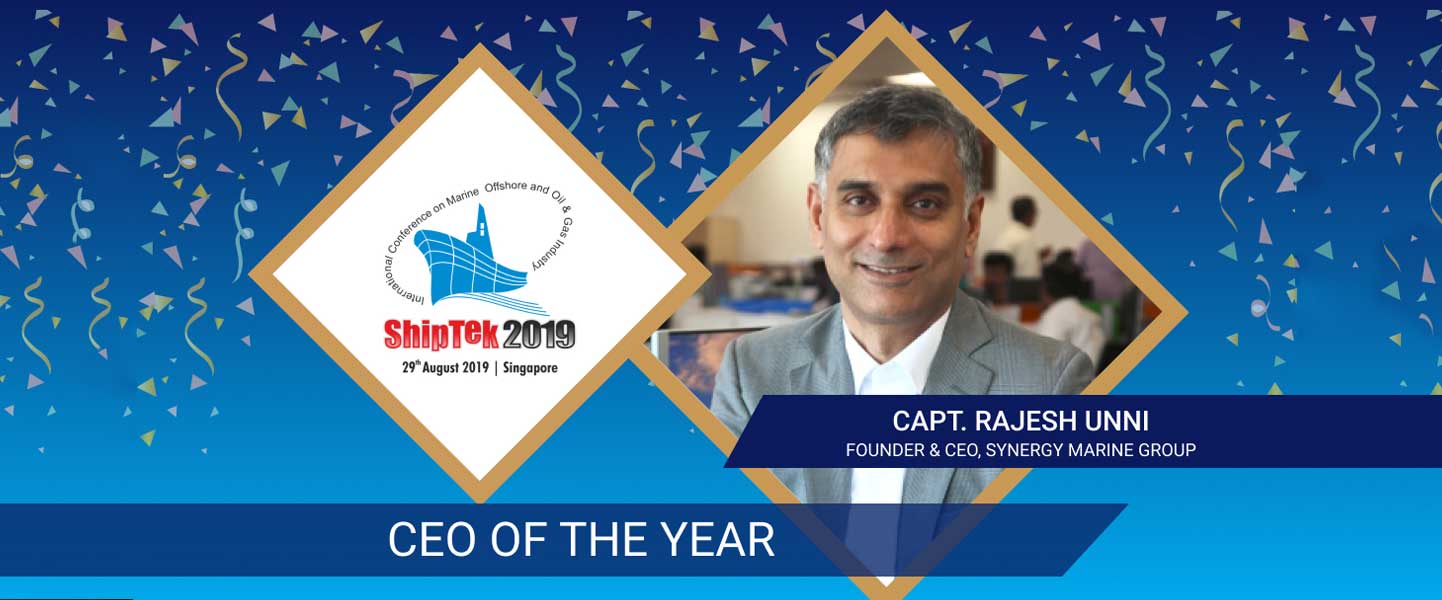Rajesh Unni 선장, shiptek maritime awards 수상